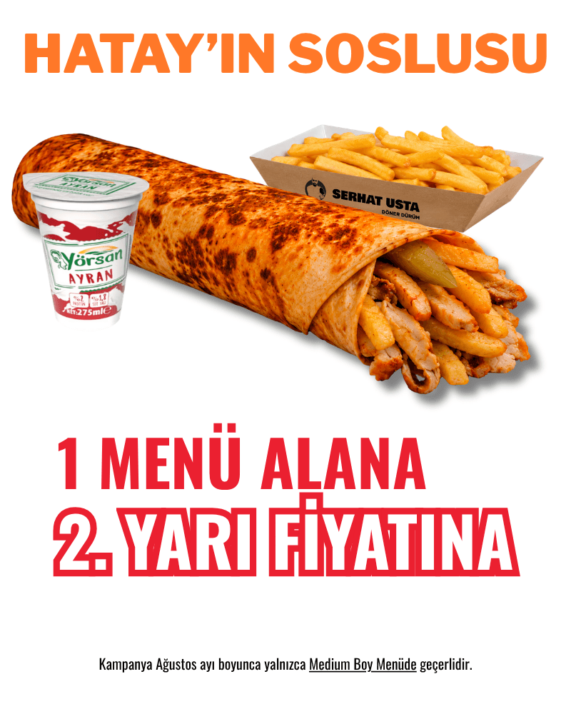 Özel soslu döner dürüm menü